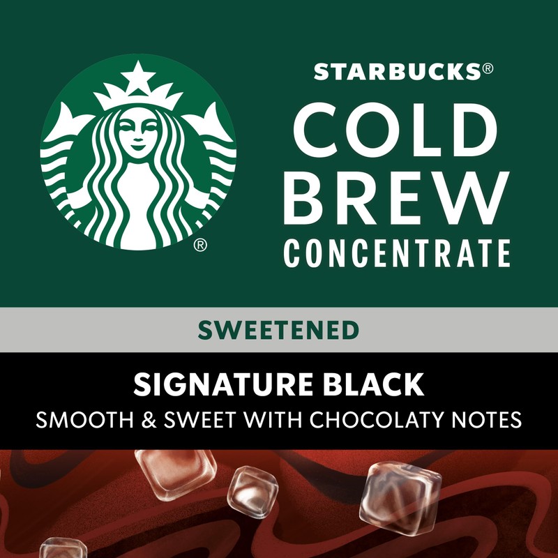Starbucks Cold Brew Coffee Concentrate, Sweetened Signature Black Iced Coffee,