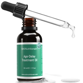 Age-Delay Face and Neck Oil - Anti Aging Serum for Wrinkles, Fine Lines & Age Spots - Facial Oils for Aging Skin with Avocado, Sandalwood, Jojoba & Lavender - For Women & Men - SKINutritional