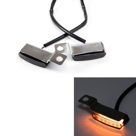 evomosa Motorcycle Mini LED Indicator Light Flowing Water Flashing Indicator Lamp Indicator Light (Silver)