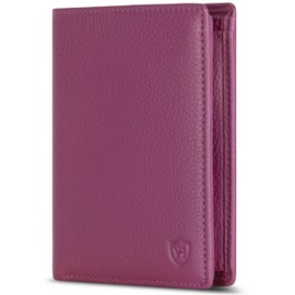 VON HEESEN Men's Leather Wallet with RFID Protection - Genuine Leather Wallet for Men - Women's Wallet, Pink, portrait large (trifold)