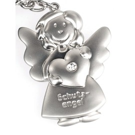 Guardian Angel Key Ring 5 CM matte Silver-Plated Surface