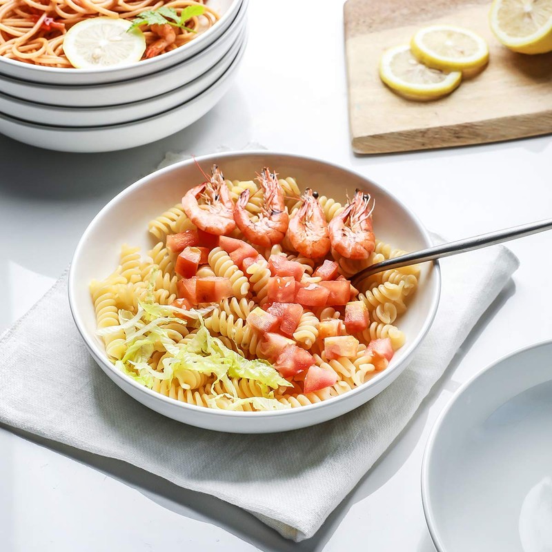 Selamica Ceramic 7.8 inch pasta bowls, 26 Ounce large porcelain