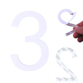 3 Inch House Numbers, Self-adhesive Mailbox Numbers Modern House Numbers for Outside Address Numbers for House Office Hotel Room Farmhouse Easy to Install Strong adhesive backing (White 3)