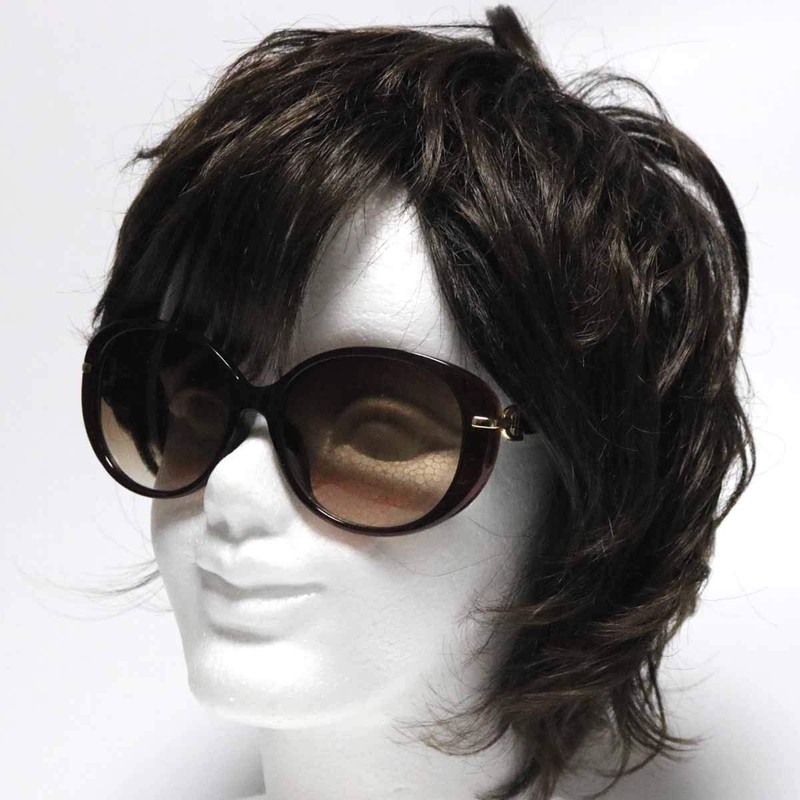 [FashionBerry] ダークブラウン×ブラウンハーフ サングラス 度なしメガネ ファッションメガネ めがね 眼鏡 メンズ レディース 丸