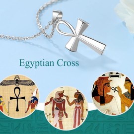 Supcare Ankh Cross Necklace for Women, 925 Sterling Silver Egyptian Cross Pendant Key to Life Amulet Jewellery 50CM chain