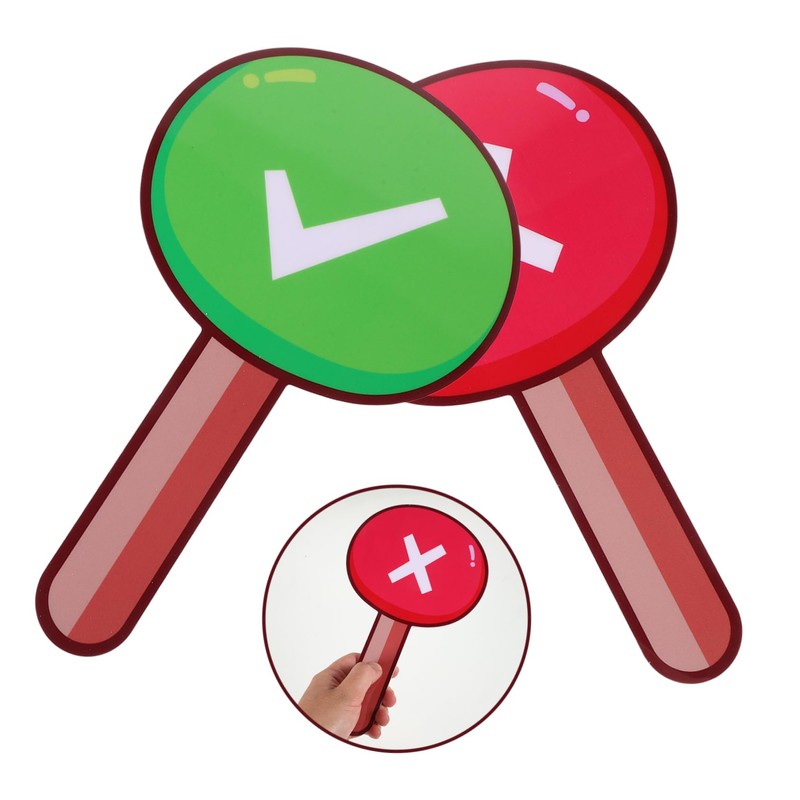 KICHOUSE 2Pcs Handheld Voting Paddle Classroom Voting Board Design for
