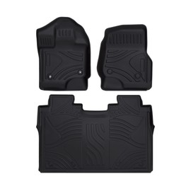 Auto Champ of Texas: All-Weather Floor Mats Heavy Duty Waterproof TPE Liners for 2015-2023 Ford F-150 SuperCrew Cab Raptor (1st and 2nd Row)