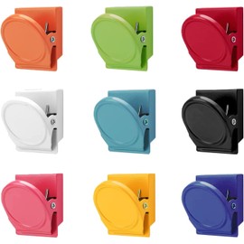 Apprise Deals Fridge Magnetic Clips 9pcs, Strong Whiteboard Magnets Coloured Magnet Clips Scratch-resistant for Home Office School