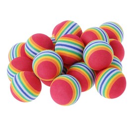 Phyxiul Golf Practice Balls, 20 Pack eva Sponge Gol, Bouncy Balls, Rainbow Shock Absorption, Quiet, Approach Practice, Outdoor, Indoor, Home, Indoor, Practice, Golf Equipment