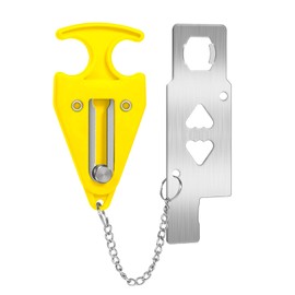 Portable Door Lock for Travel Door Lock Hotel Room Security Devices Apartment Jammer Additional Safety for Traveling Home College Upgrade (Yellow)