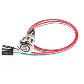 NOYITO 16mm Chassis Switch Metal Button Switch with 22inchs Extension Cable Red Yellow Blue Green Switch Symbol Suitable for Computer DIY Switch (16mm, Blue Symbol)