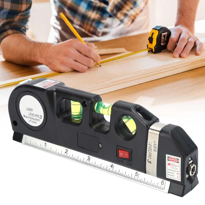 Laser Spirit Level Multifunctional Horizontal Ruler Measuring Tape Measure Ruler