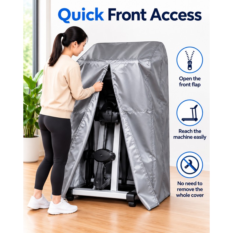 Waterproof Treadmill Cover with Secure Strap, Dustproof Polyester Running Machine