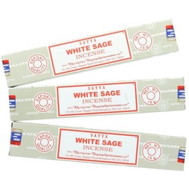 Divine Satya Nag Champa Incense Sticks, White Sage, 3 Packs