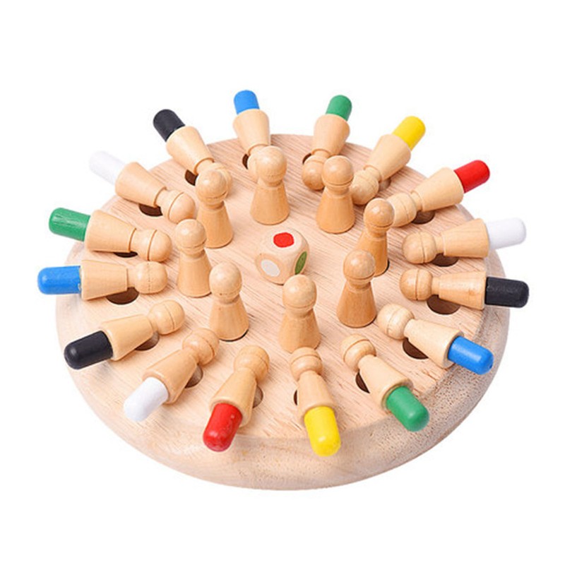 Wooden Memory Chess Game Logic Thinking Training Color Matching Stick