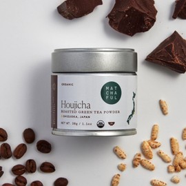 Matchaful - Houjicha Powder - Organic Roasted Green Tea - Smooth and Earthy with Tasting Notes of Coffee, Puffed Rice, Cacao - Enjoy Hot or Iced - 100g Bag