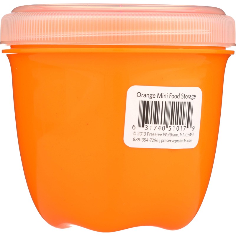 Preserve 8 oz 1 Count Round Orange Food Storage Container,