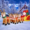 DomKom 12 FT Christmas Inflatable Outdoor Santa Claus on Sleigh