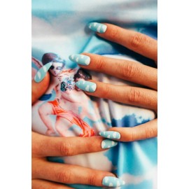 Rave Nailz 2 pack of Rave Nailz, Fluffy Cloud Nailz, Silky Matte Stiletto Nails,White/Blue
