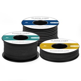 Abma Cord Rubber Cord 3 mm x 10 m Rubber Cord Elastic Thread Rubber Cord Expander Rope for Backpack, Party Hats, Jewellery, Crafts, Camping, Tent - Black