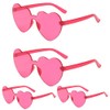 LIEBCTRL 4 Pcs Heart Shaped Sunglasses for Women Girls Hot
