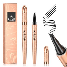 HOUSN Eyebrow Pencil Black Microblading Eyebrow Pen, Liquid Four-Point Eyebrows, Smudge-Proof, Long-Lasting, Creates Natural-Looking Eyebrows Effortlessly (#04)