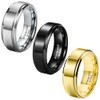 TUTISS 8mm Silver Black & Gold 316L Stainless Steel Rings