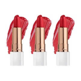FLOWER BEAUTY Petal Pout Velvet Lip Color | Soft Matte and Cream Finish | Rich Color with Healthy Antioxidants to Nourish, Condition and Protect Lips - Poppy Pout (Pack of 3)