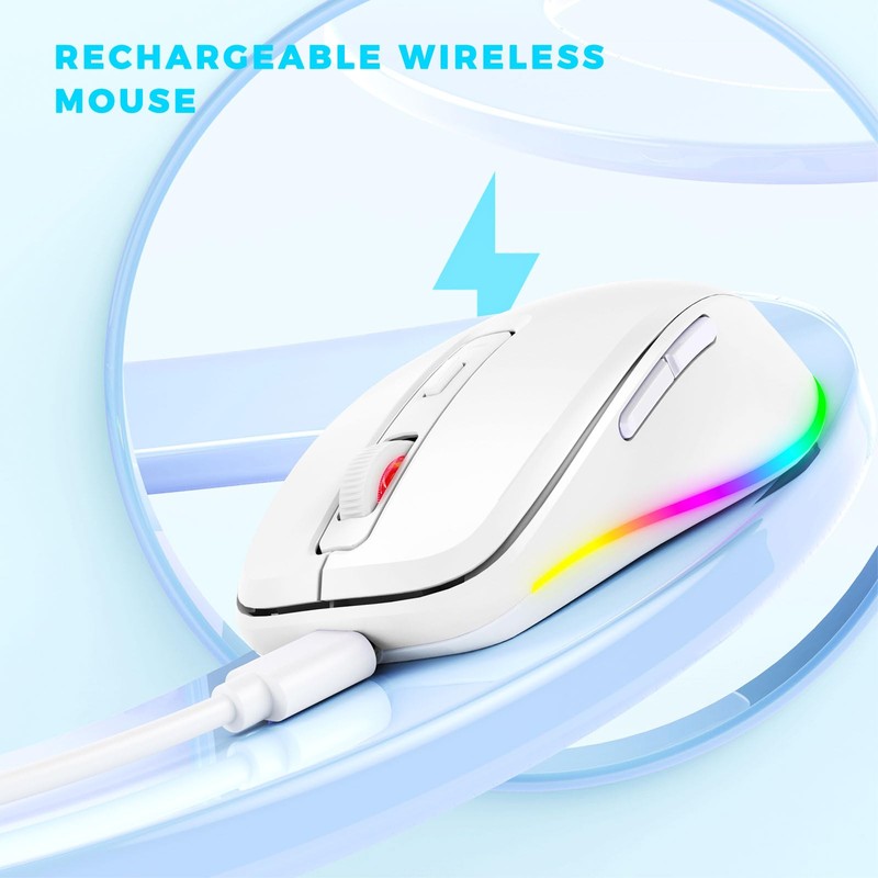PEIOUS Mouse for Laptop Wireless - LED Wireless Mice with
