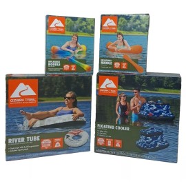 Ozark Trail 34.5" Blue Camo 9.43 gal. Inflatable Floating Cooler + Tube Float