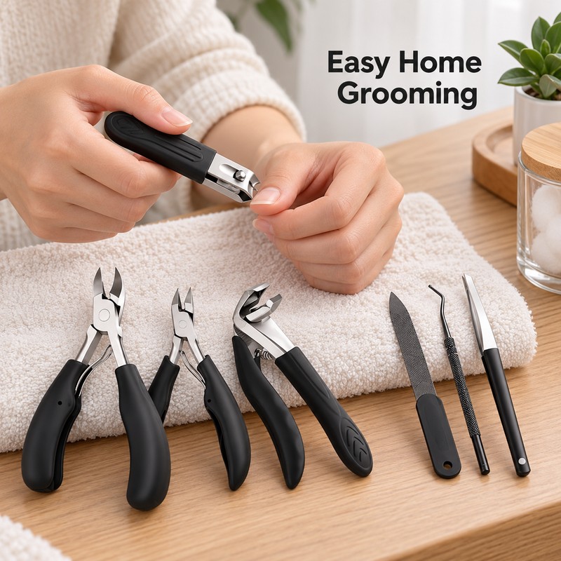 7pcs Stainless Steel Nail Care Tool Set – Manicure &
