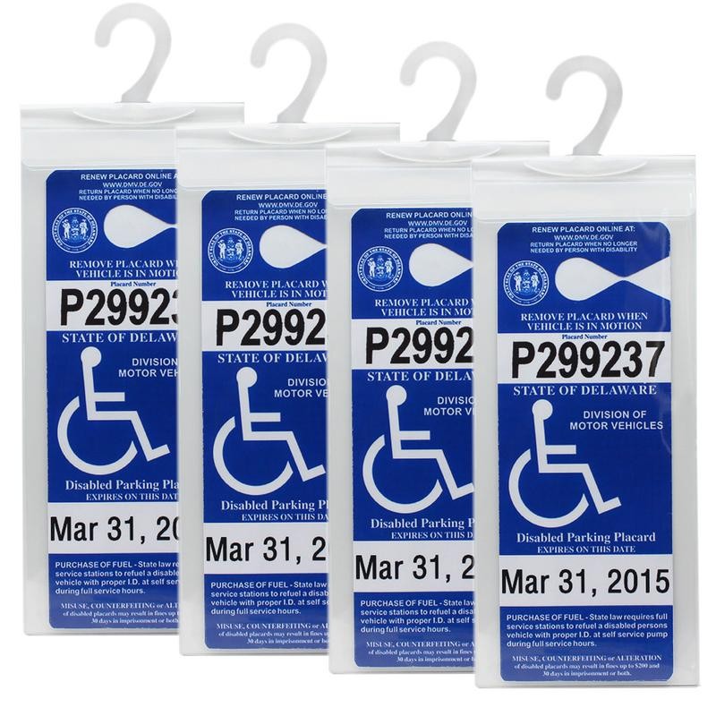 LotFancy Handicap Placard Holder for Auto, Pack of 3, Disabled