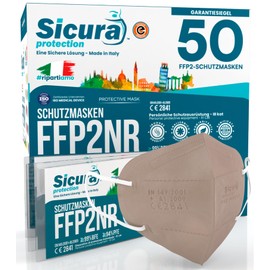 50 FFP2 masks, CE certified, coloured turtle pigeons, Sicura Italy, BFE ≥99%, made in Italy, sanitised and individually sealed, FFP2 masks