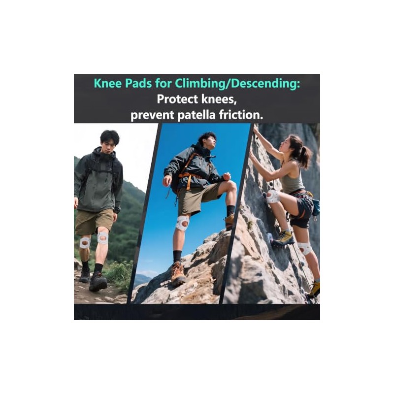 Knee Support Strap, Adjustable Patella Band, Grey, 2 Pack