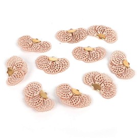 20 Pieces Faux Leather Fan Shaped Tassel Kit Pendant Charms Filigree Charms for Earring Necklace Jewelry Making Dreamcatcher Keychain Bag Charms DIY Craft Home Decor (Rose Quartz)