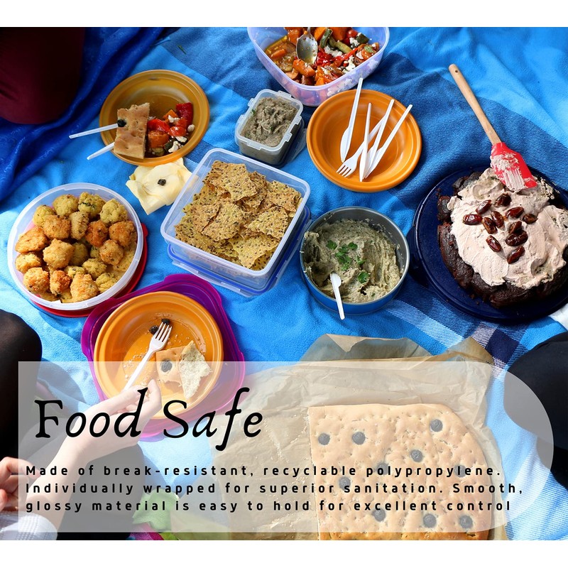 1InTheHome Plastic Utensils Individually Wrapped, Plastic Cutlery Packets, Spoons And