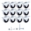 (Pack of 12) 40mm Small Wheel Casters Rubber Casters Casters