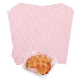 GeeRic Waxed Deli Paper Sheets for Snacks 100 Pcs, 7 * 7 Inch Food Basket Liners for Sandwiches, 2026 Burgers, Wave Deli Wrap Wax Paper Sheets Pink