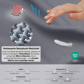 LYMA Bedding Pillowcase 80 x 80 cm, Set of 2, Oeko-Tex Certified, Breathable Double Brushed Nanoplus Fabric Pillow Protector, Premium Super Soft Cushion Covers (Dark Grey, 80 x 80 cm)