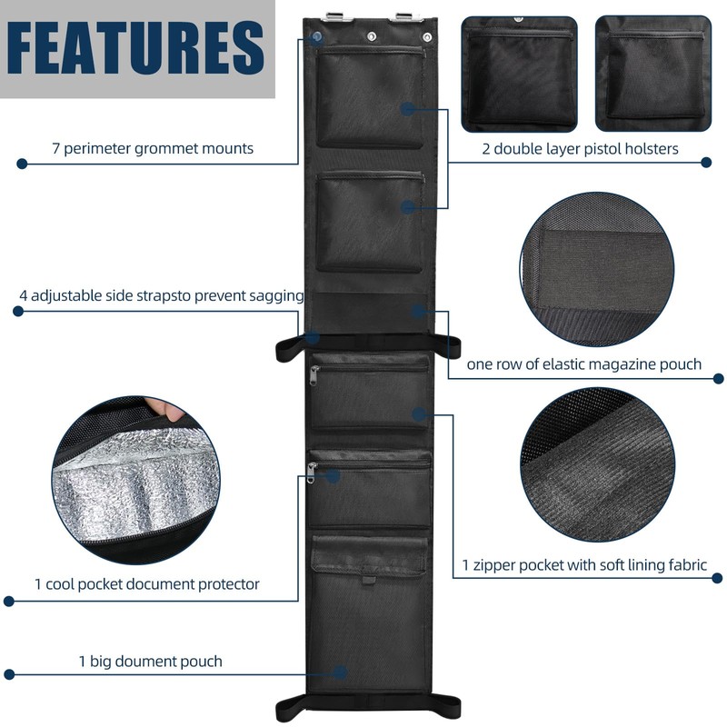 XTQINJIN Gun Safe Door Organizer, Gun Safe Accessories Storage with