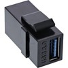 InLine 76202L USB 3.0 Keystone Snap-in Insert, USB-A Female/Female, Black