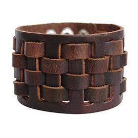 axy LAB1-16 Leather Bracelet Wide Series Genuine Leather Bracelet Surfer Bracelet Men's Jewellery, Leather