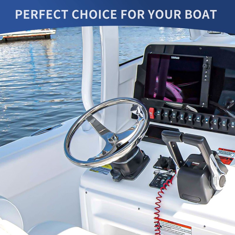 Stainless Steel Boat Steering Wheel 3 Spoke 13-1/2" Dia, with