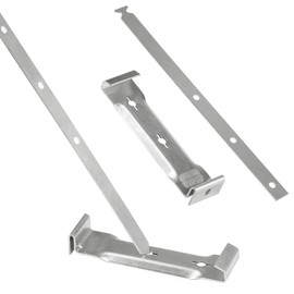 Ypzxola 10 Sets 5" Aluminum Roof Gutter Hanger with Straps,Aluminum and Steel Roof Gutters Fixing without Eaves Ideal for Aluminum and Steel Gutters, Strong and Durable Roof Gutter Support Solution