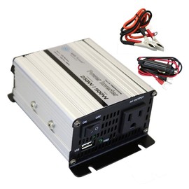 AIMS Power 250 Watt Modified Sine Power Inverter with Battery Cables, 500 Watt Surge Peak Power, AC Outlet and USB Outlet