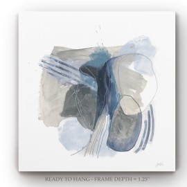 Renditions Gallery Canvas Home Decor Rustic Stone Ellipses Abstract Wall Art Paintings for Dining Kitchen Home Decor - 24"x24" LT34