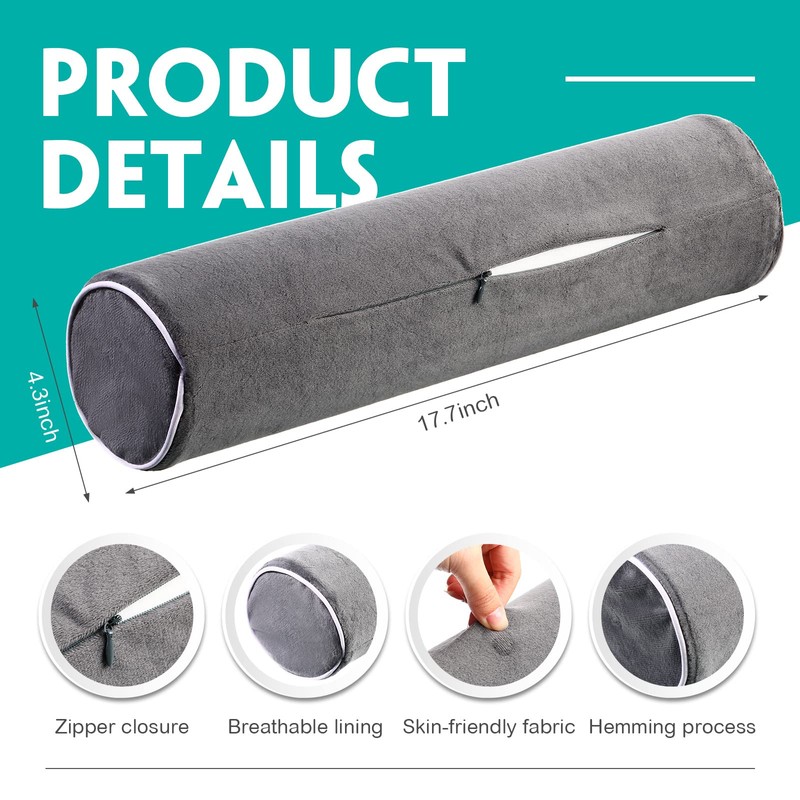 2 Pieces Bolster Pillow Round Neck Roll Pillow Cervical Cylinder