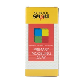 School Smart Modeling Clay for School and Home Use, Permanently Soft Design, 5 Pounds, Assorted Primary Colors