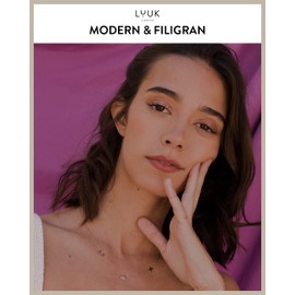 LUUK LIFESTYLE Stainless Steel Necklace with Pendant for Women, Filigree Jewellery, Lucky Charm, Friendship Necklace, Gift for Women & Girls, Moon and stars, No Gemstone