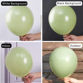 PartyWoo Sage Green Balloons 100 pcs 12 Inch Dusty Green Balloons Sage Balloons for Olive Green Party Decoration Birthday Graduation Safari Jungle Forest Baby Shower Party Decorations Green-F32